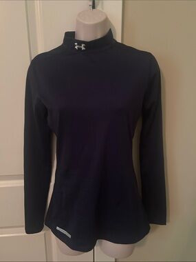 Under Armour Coldgear Women’s Navy Long-Sleeve Mock Neck Performance Top